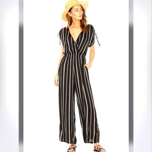 NWOT  BLACK & WHITE  STRIPE JUMPSUIT WITH POCKETS BY BAND OF GYPSIES - SIZE S